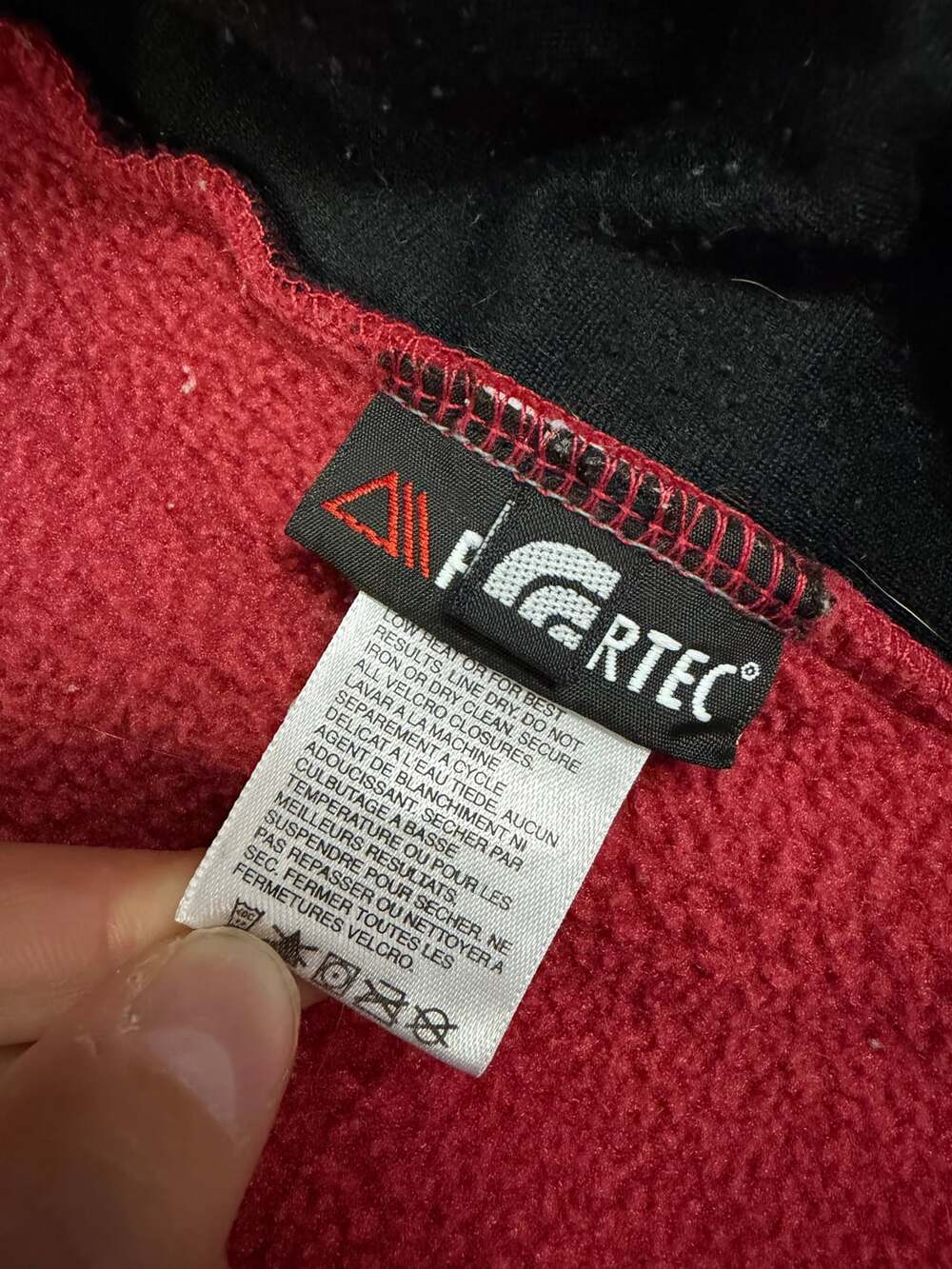 The North Face Women's Red and Gray Denali Full Zip Fleece Jacket - Picture 7 of 9
